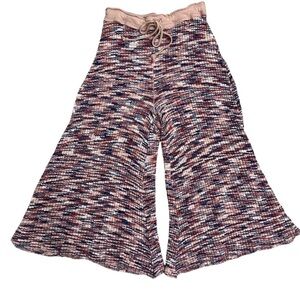 Intimately Free People Knit Wide Leg Cropped Pants SZ Small Multicolor Oversized